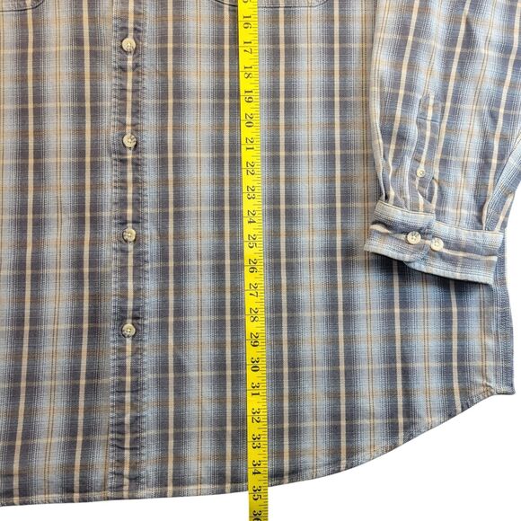 Carhartt Mens 3XLT Heavy-duty Gray Tan Plaid Flannel Work Shirt Big And Tall - Picture 9 of 10
